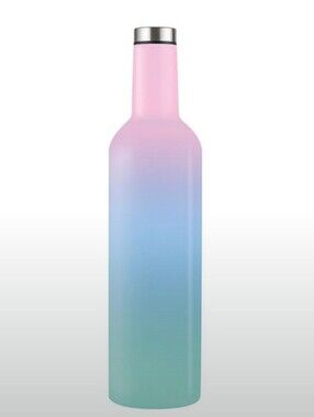 Slant Collections-Stainless Steel Wine 🍷 Bottle - (Pastel Ombre 🩷🩵) 25oz
